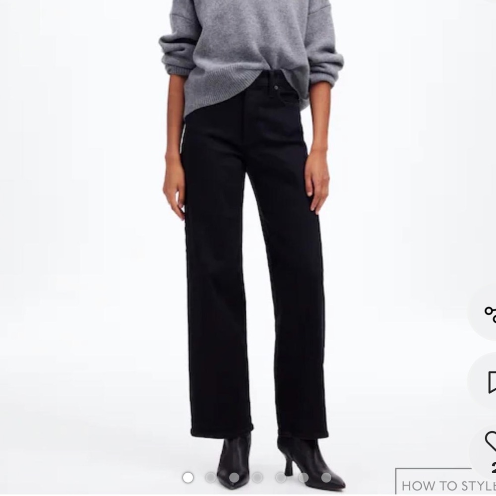 Madewell Perfect Vintage Black Wide Leg Jeans